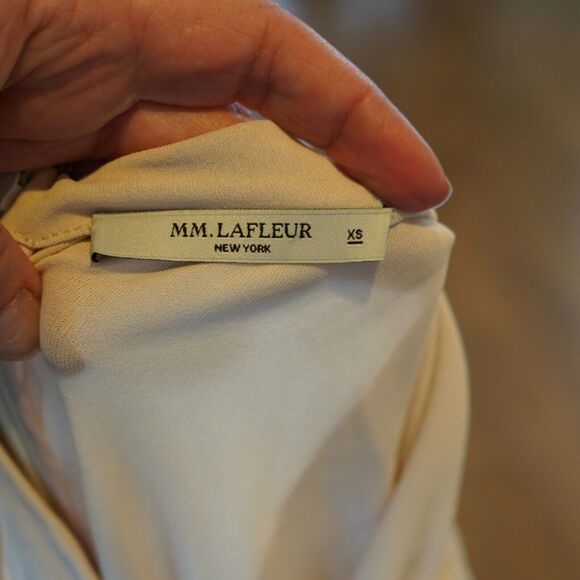 MM Lafleur Sleeveless Blouse‎ Top Cream Knit Crepe Crossover Size XS - Picture 3 of 6